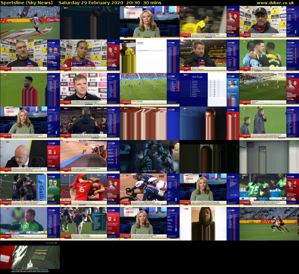 Sportsline (Sky News) Saturday 29 February 2020 20:30 - 21:00