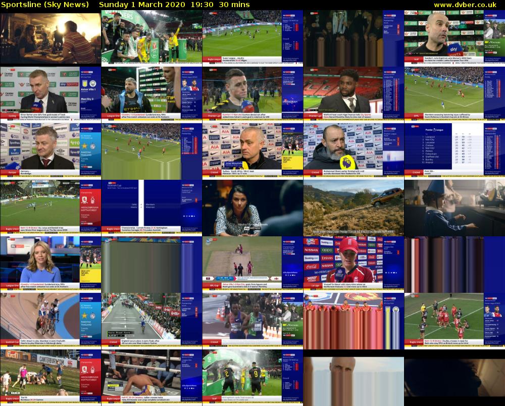 Sportsline (Sky News) Sunday 1 March 2020 19:30 - 20:00