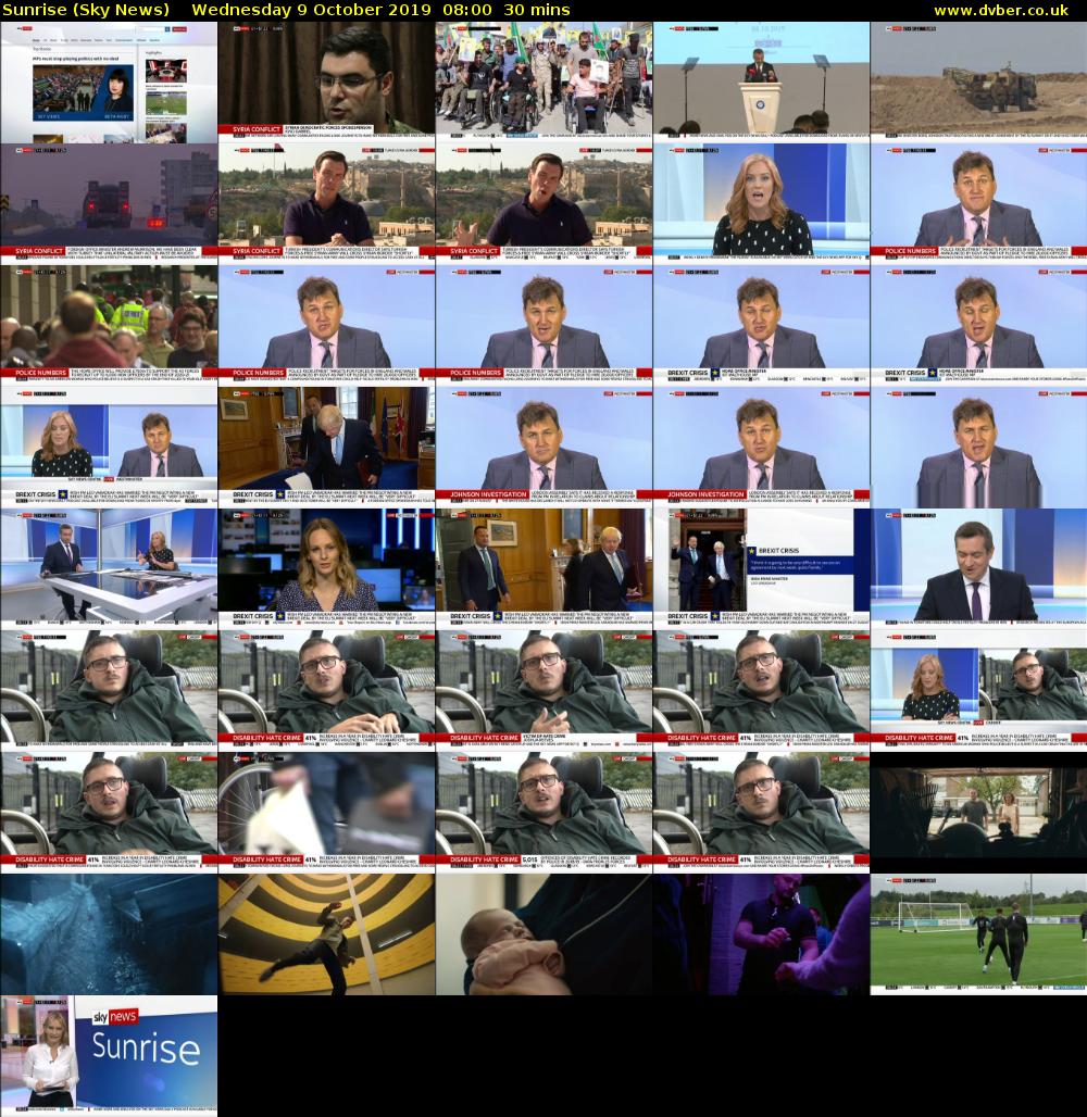 Sunrise (Sky News) Wednesday 9 October 2019 08:00 - 08:30