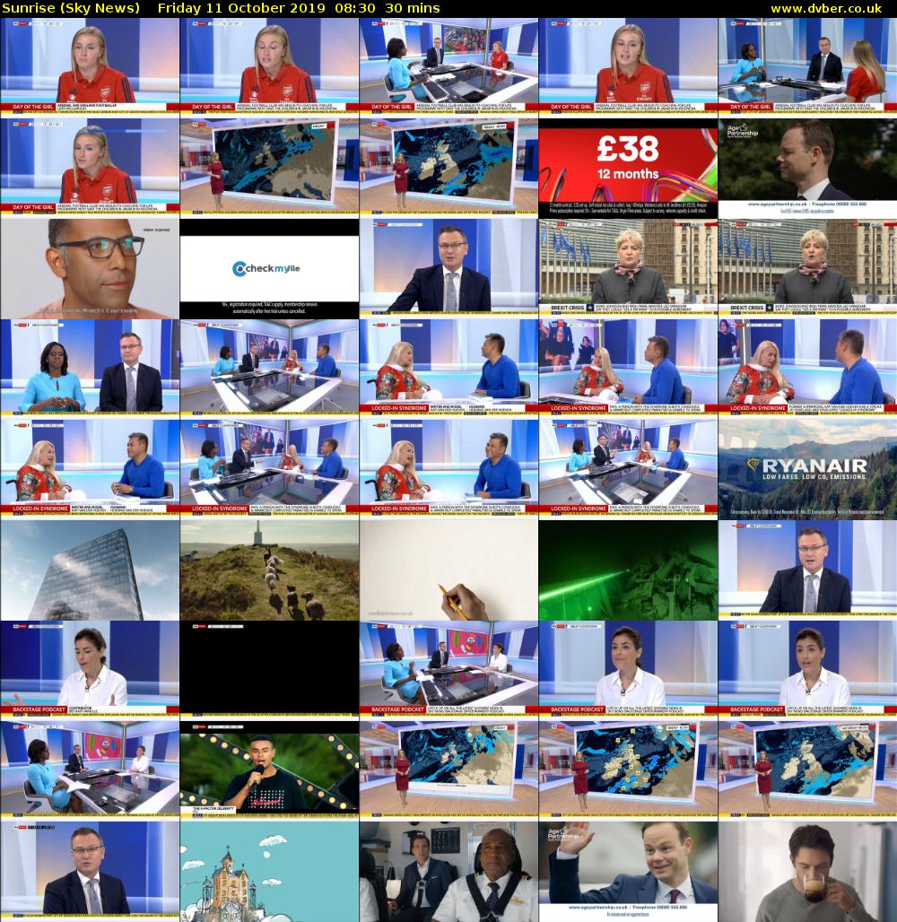 Sunrise (Sky News) Friday 11 October 2019 08:30 - 09:00