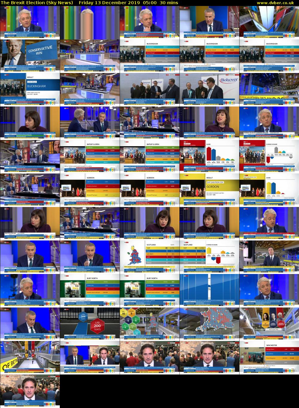 The Brexit Election (Sky News) Friday 13 December 2019 05:00 - 05:30