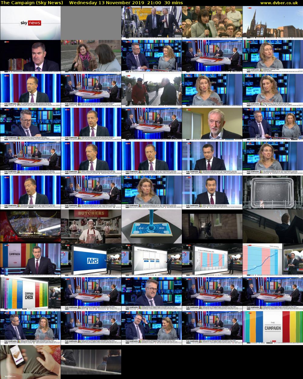 The Campaign (Sky News) Wednesday 13 November 2019 21:00 - 21:30