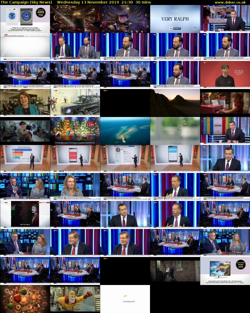 The Campaign (Sky News) Wednesday 13 November 2019 21:30 - 22:00