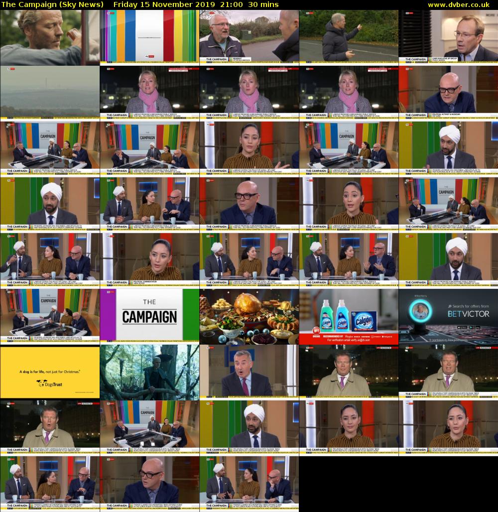 The Campaign (Sky News) Friday 15 November 2019 21:00 - 21:30