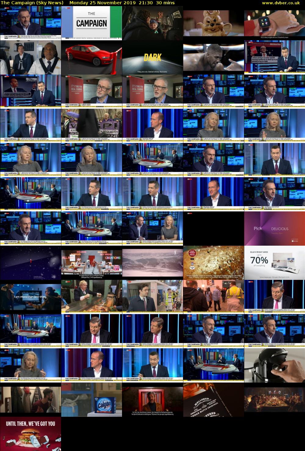 The Campaign (Sky News) Monday 25 November 2019 21:30 - 22:00