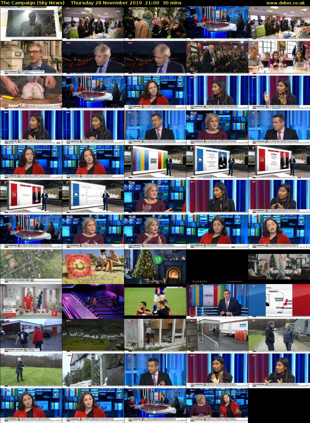 The Campaign (Sky News) Thursday 28 November 2019 21:00 - 21:30