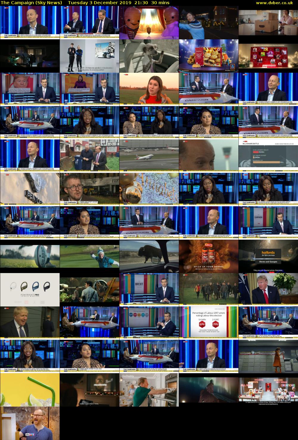 The Campaign (Sky News) Tuesday 3 December 2019 21:30 - 22:00