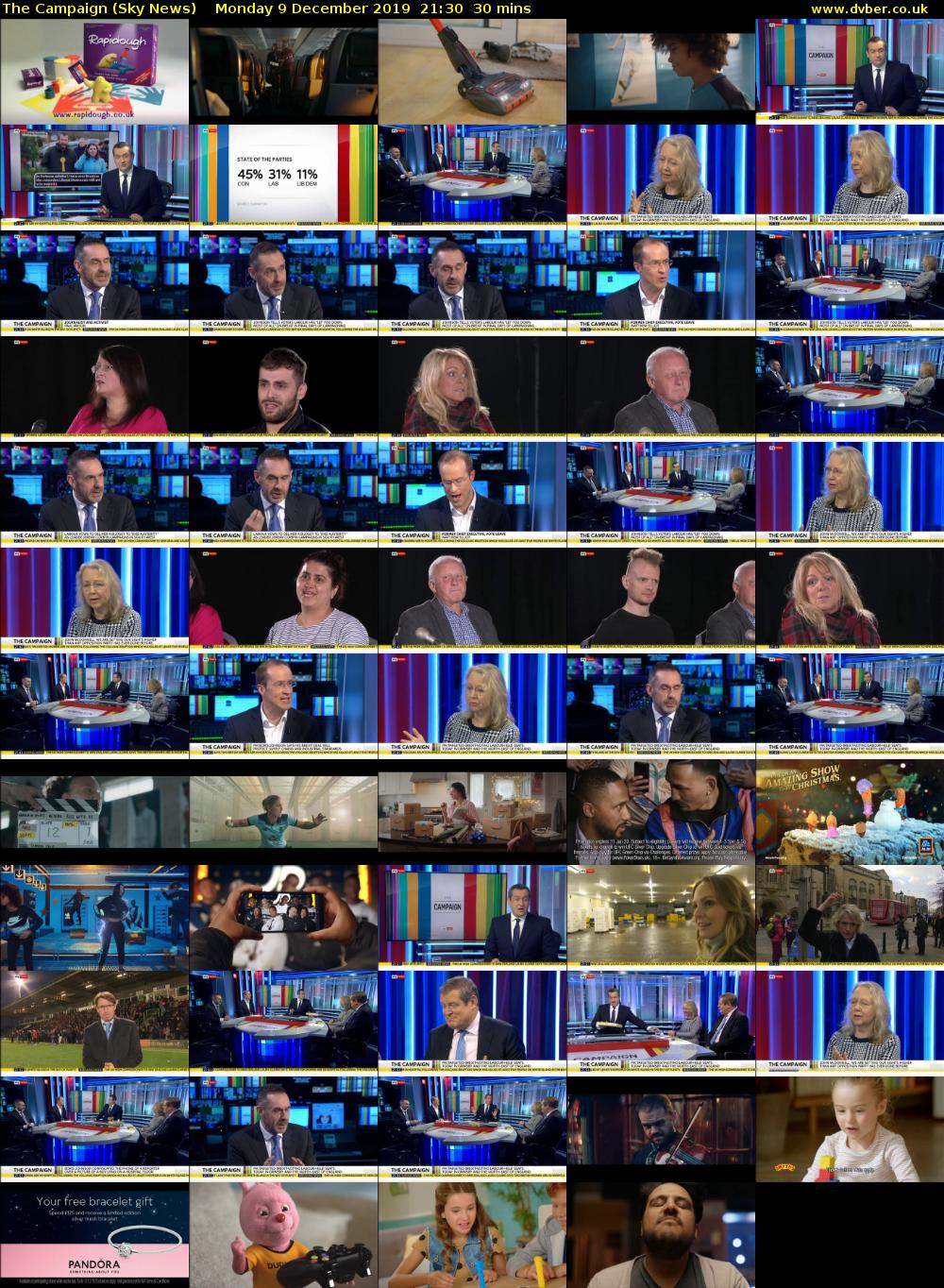 The Campaign (Sky News) Monday 9 December 2019 21:30 - 22:00