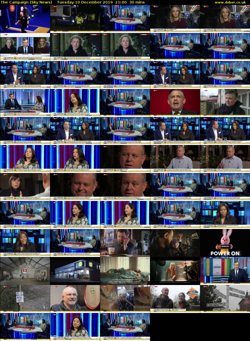 The Campaign (Sky News) Tuesday 10 December 2019 21:00 - 21:30