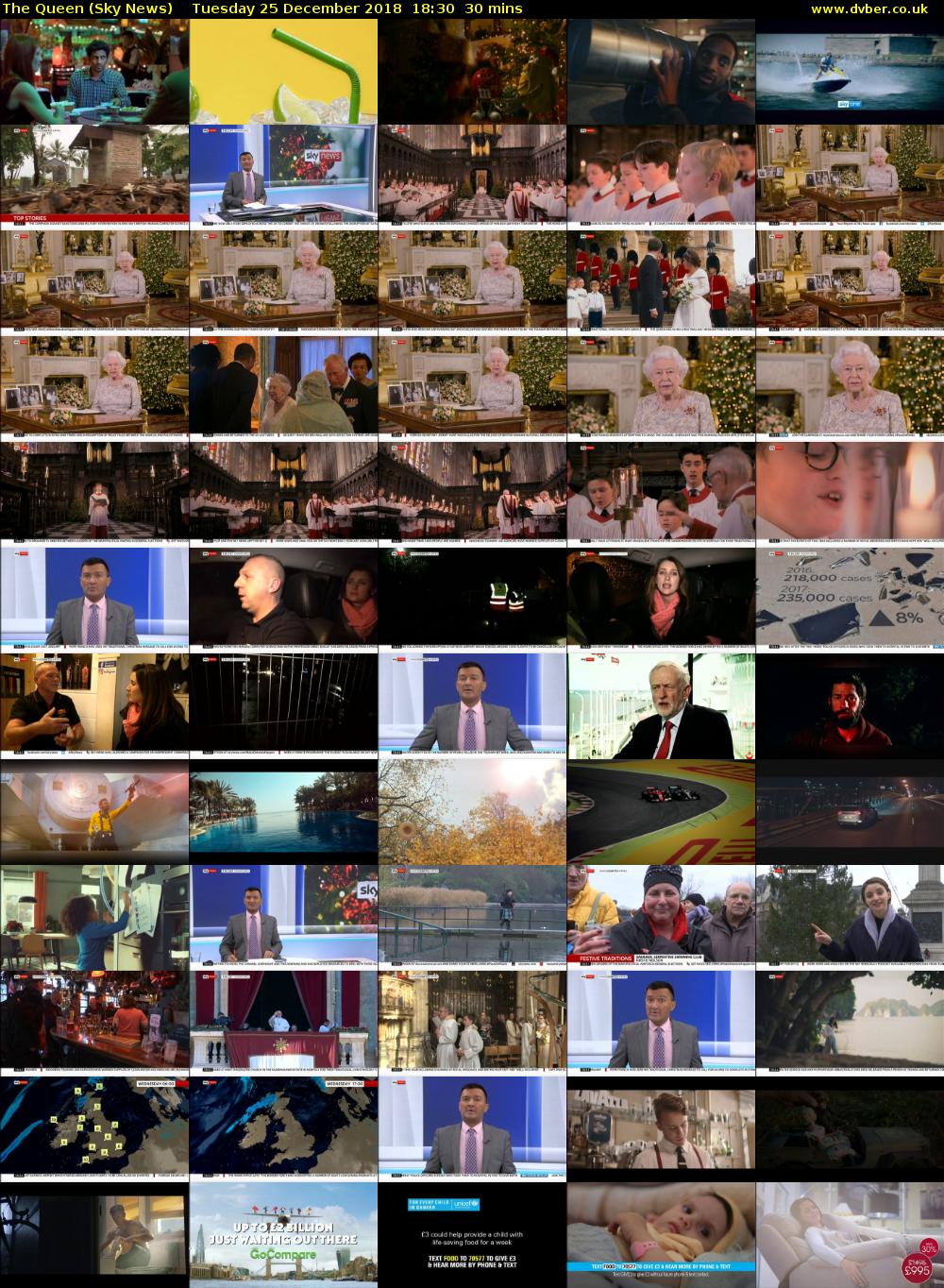 The Queen (Sky News) Tuesday 25 December 2018 18:30 - 19:00