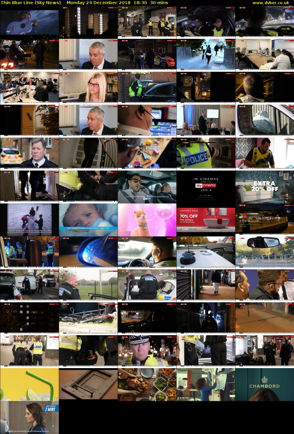 Thin Blue Line (Sky News) Monday 24 December 2018 18:30 - 19:00