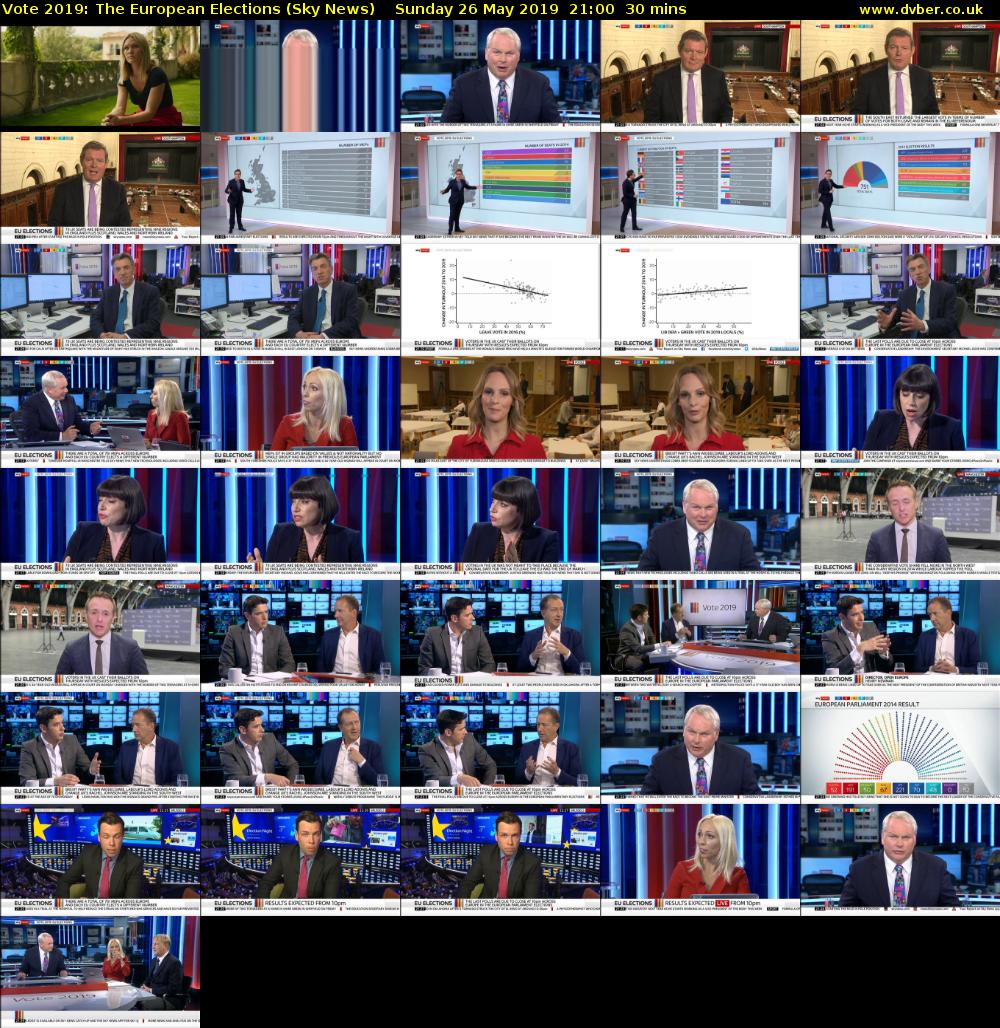 Vote 2019: The European Elections (Sky News) Sunday 26 May 2019 21:00 - 21:30