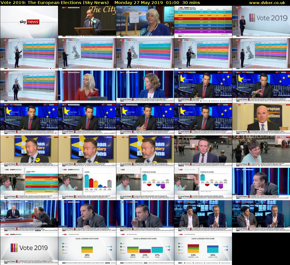 Vote 2019: The European Elections (Sky News) Monday 27 May 2019 01:00 - 01:30