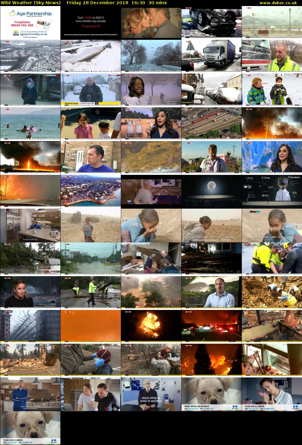 Wild Weather (Sky News) Friday 28 December 2018 16:30 - 17:00