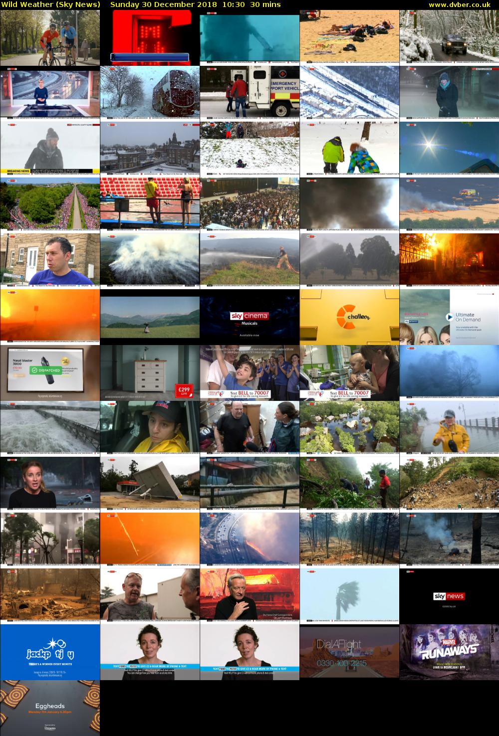 Wild Weather (Sky News) Sunday 30 December 2018 10:30 - 11:00