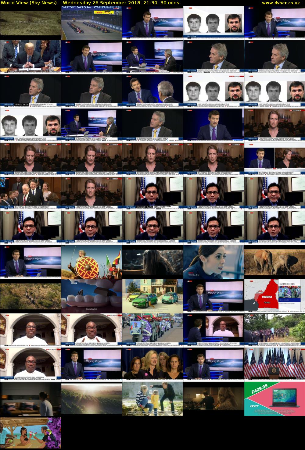 World View (Sky News) Wednesday 26 September 2018 21:30 - 22:00
