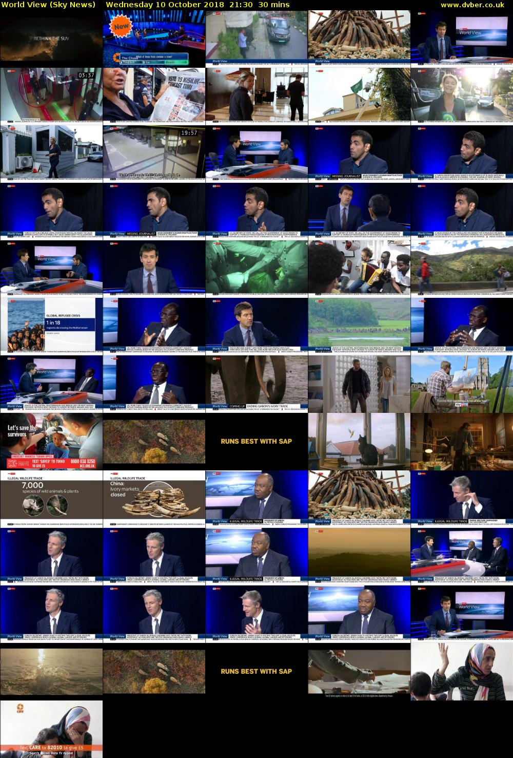 World View (Sky News) Wednesday 10 October 2018 21:30 - 22:00