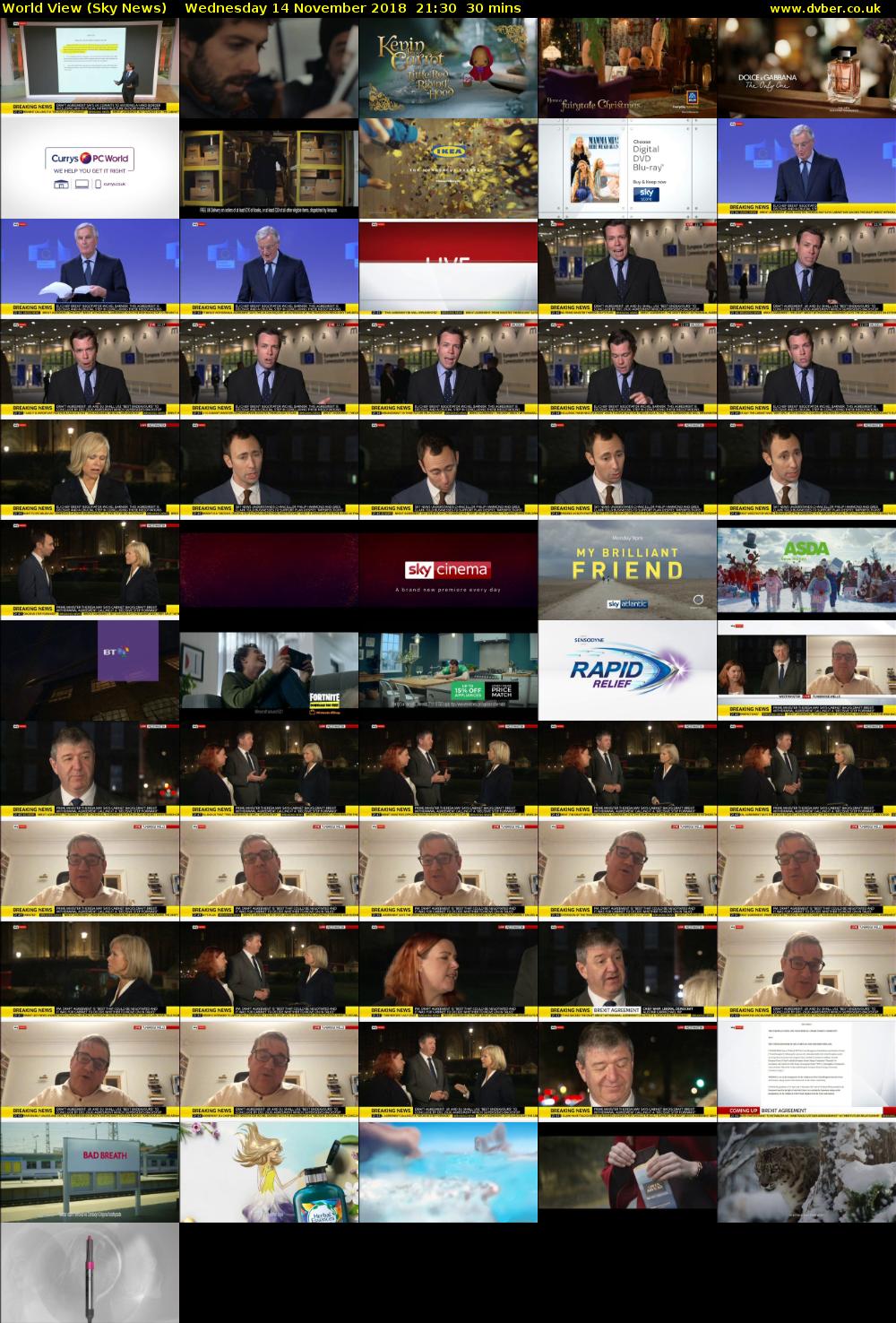 World View (Sky News) Wednesday 14 November 2018 21:30 - 22:00