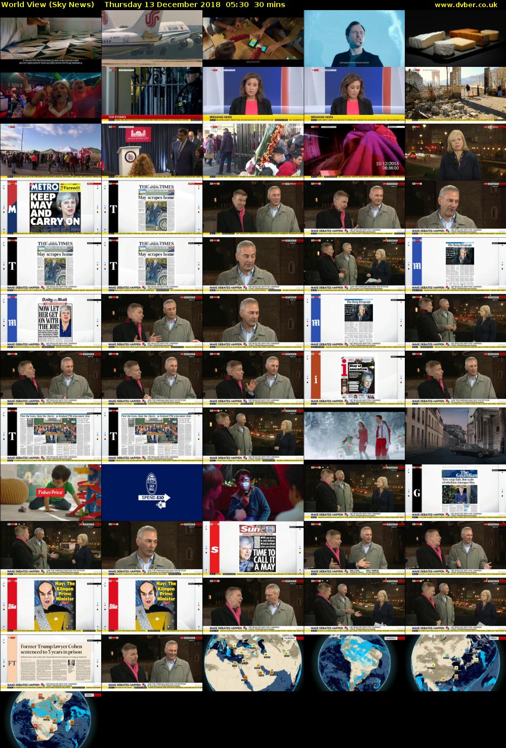 World View (Sky News) Thursday 13 December 2018 05:30 - 06:00