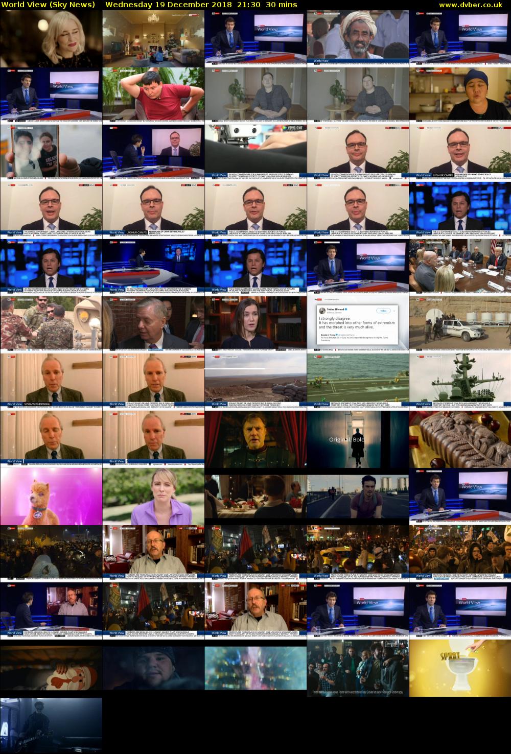 World View (Sky News) Wednesday 19 December 2018 21:30 - 22:00