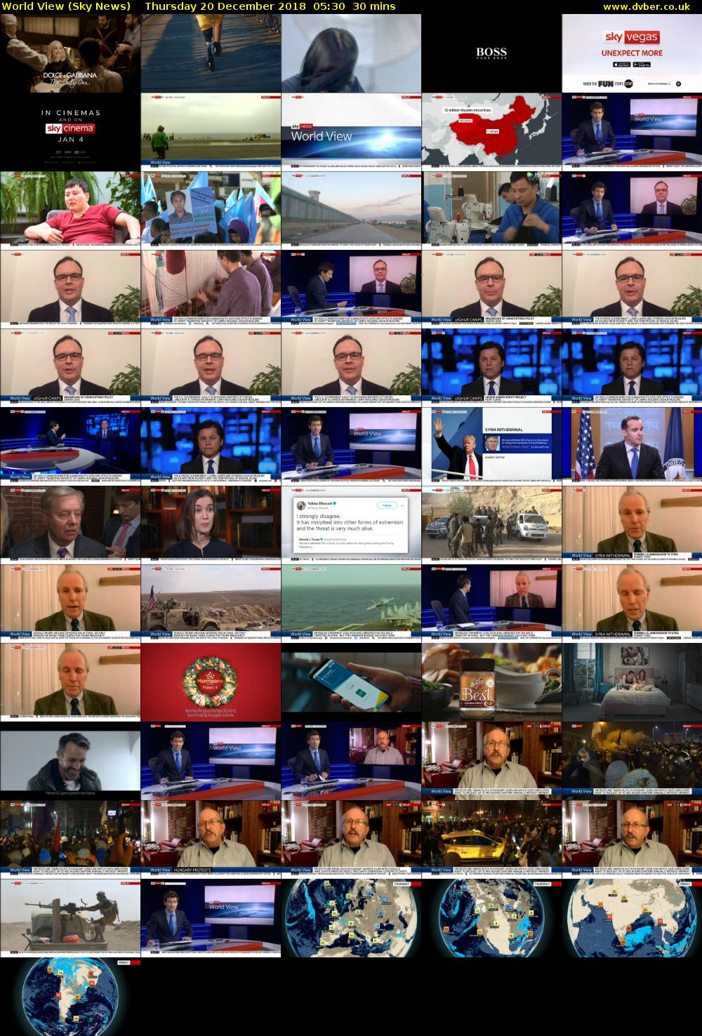 World View (Sky News) Thursday 20 December 2018 05:30 - 06:00