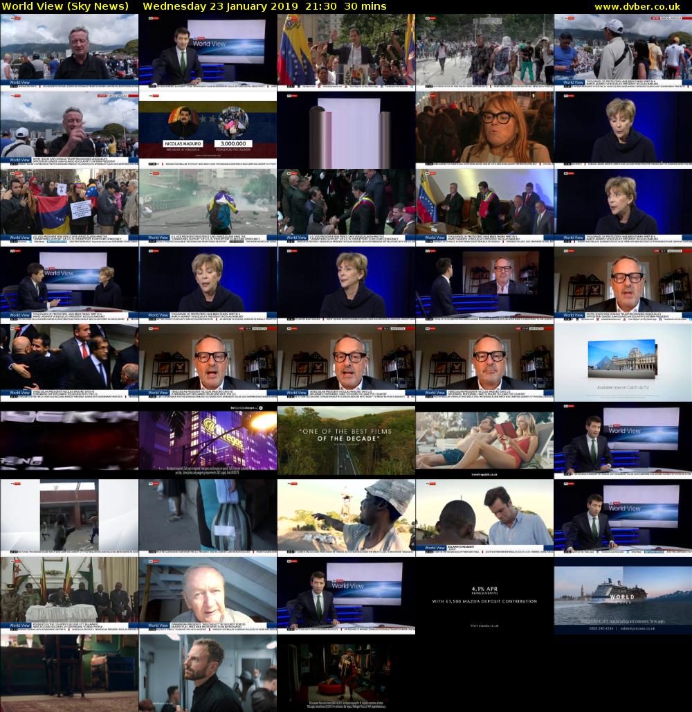 World View (Sky News) Wednesday 23 January 2019 21:30 - 22:00