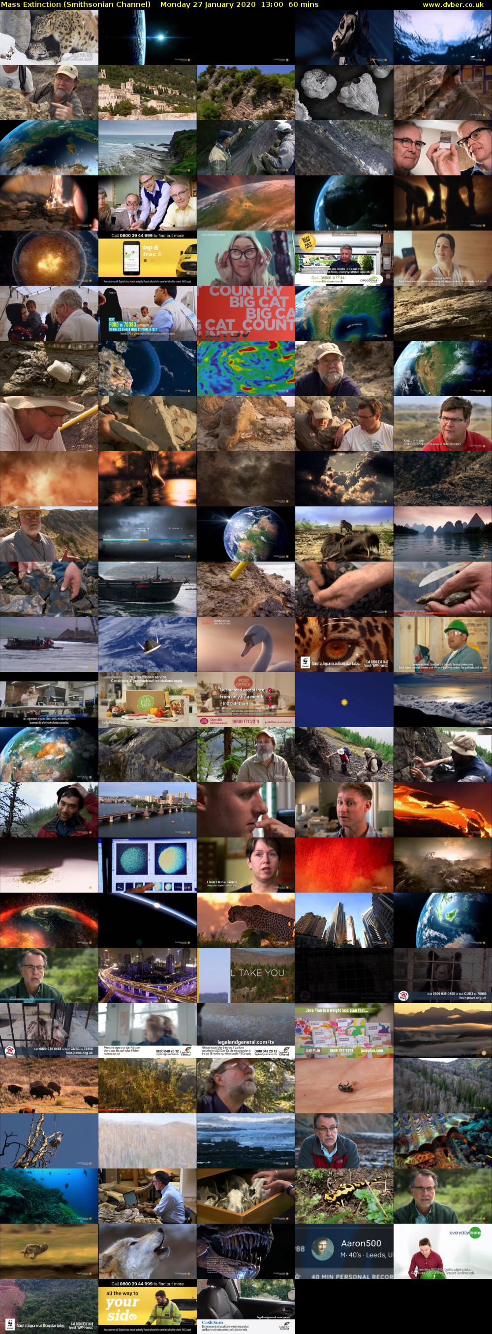 Mass Extinction (Smithsonian Channel) Monday 27 January 2020 13:00 - 14:00