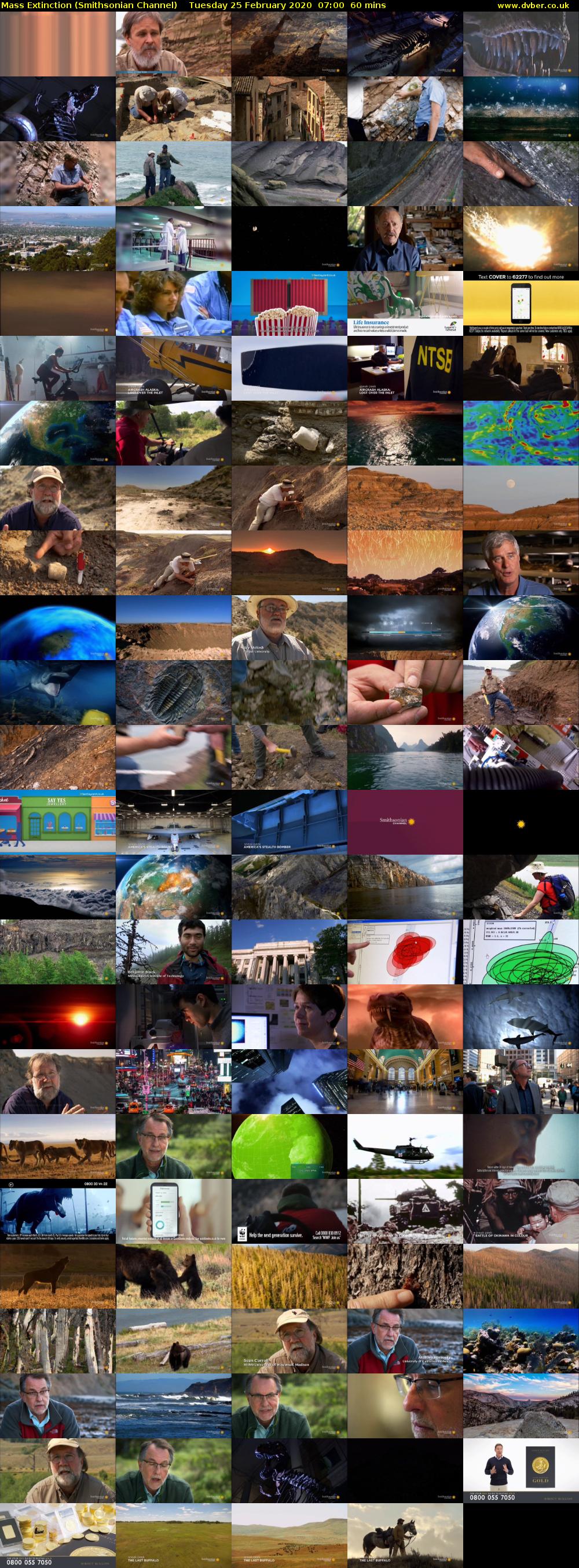Mass Extinction (Smithsonian Channel) Tuesday 25 February 2020 07:00 - 08:00
