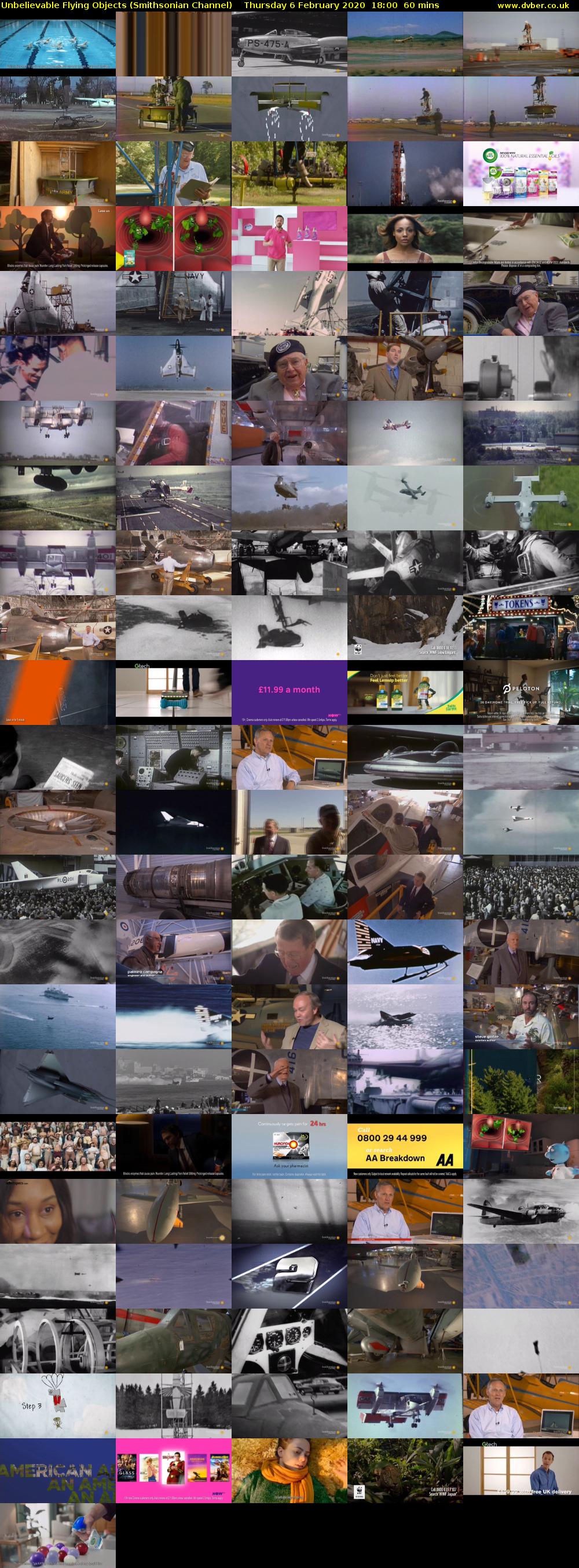 Unbelievable Flying Objects (Smithsonian Channel) Thursday 6 February 2020 18:00 - 19:00