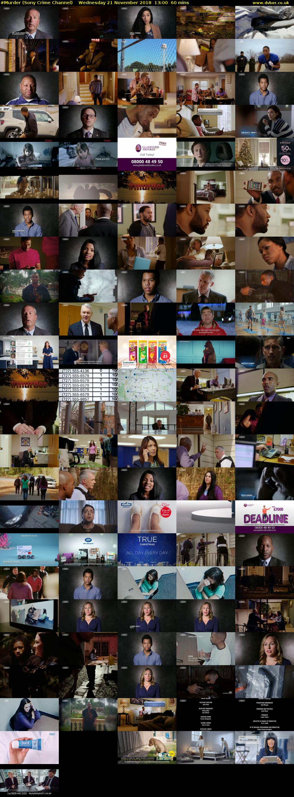 #Murder (Sony Crime Channel) Wednesday 21 November 2018 13:00 - 14:00