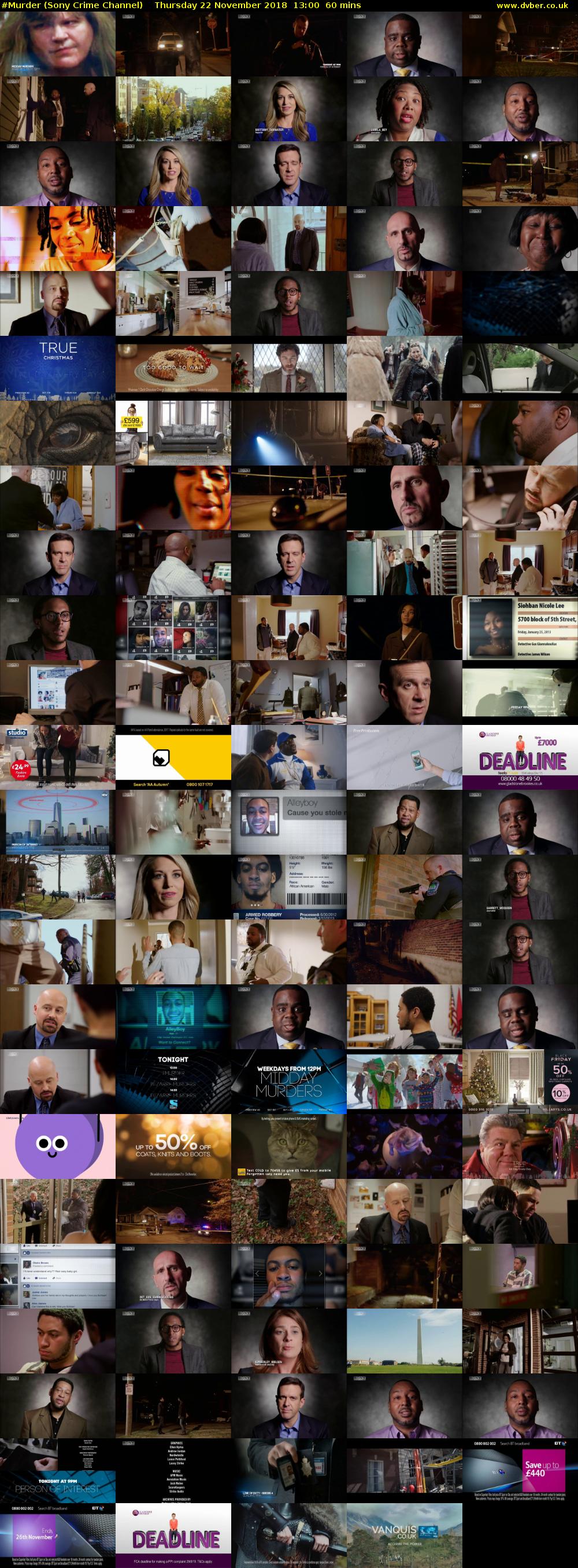 #Murder (Sony Crime Channel) Thursday 22 November 2018 13:00 - 14:00