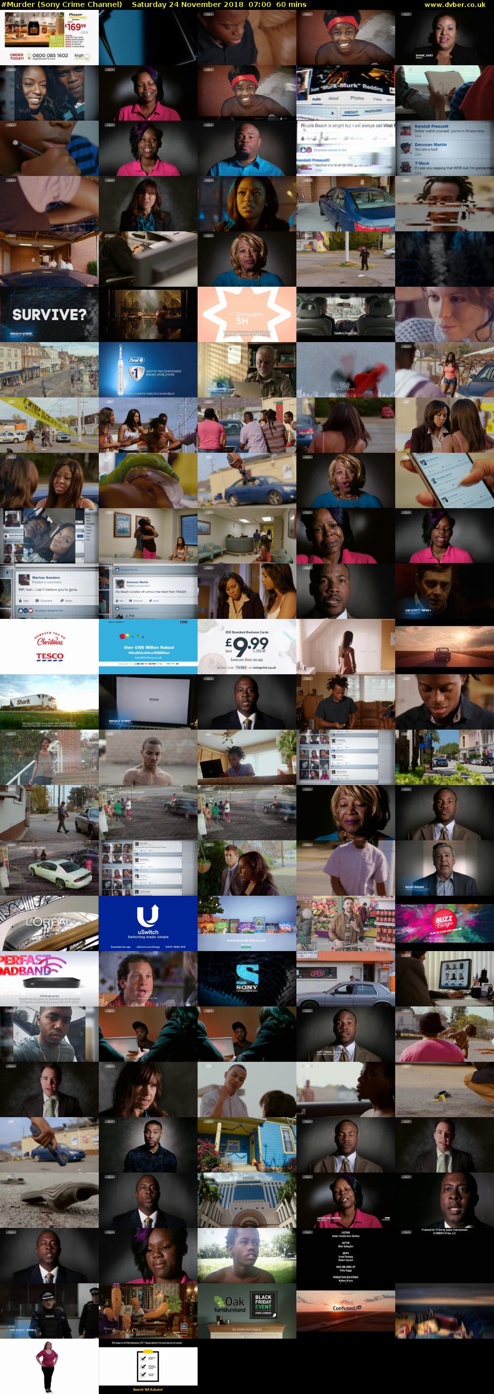 #Murder (Sony Crime Channel) Saturday 24 November 2018 07:00 - 08:00