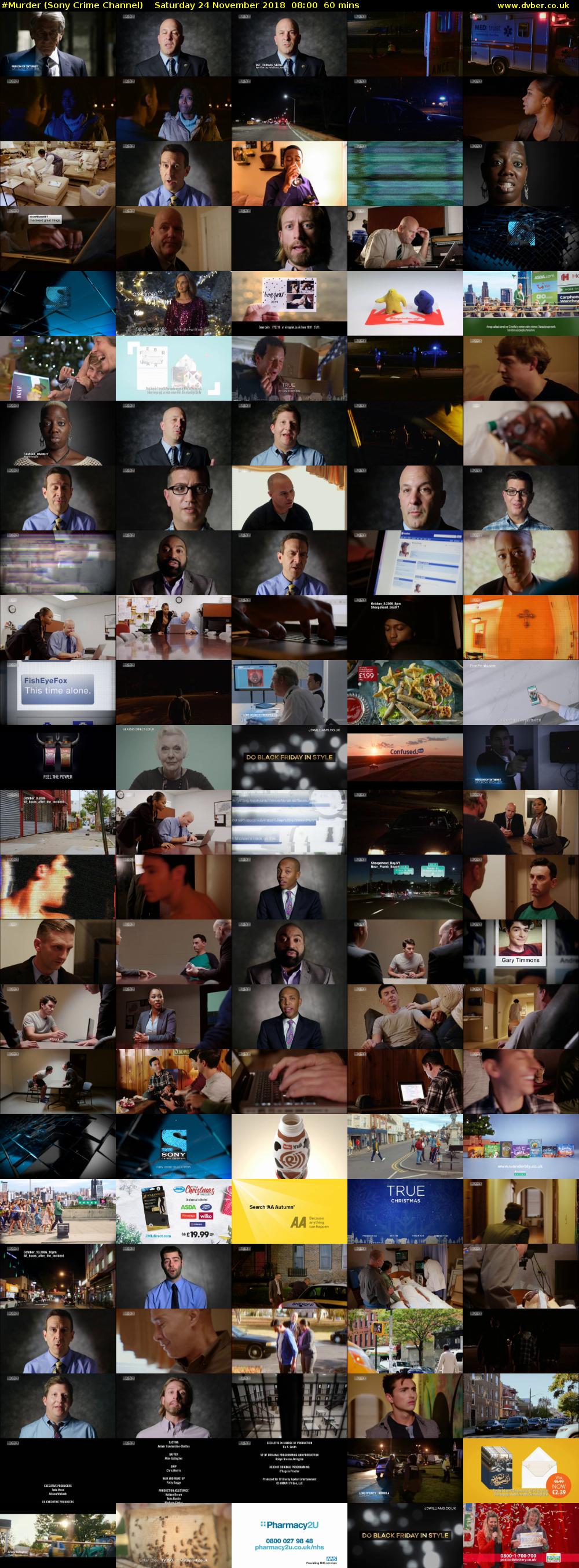 #Murder (Sony Crime Channel) Saturday 24 November 2018 08:00 - 09:00