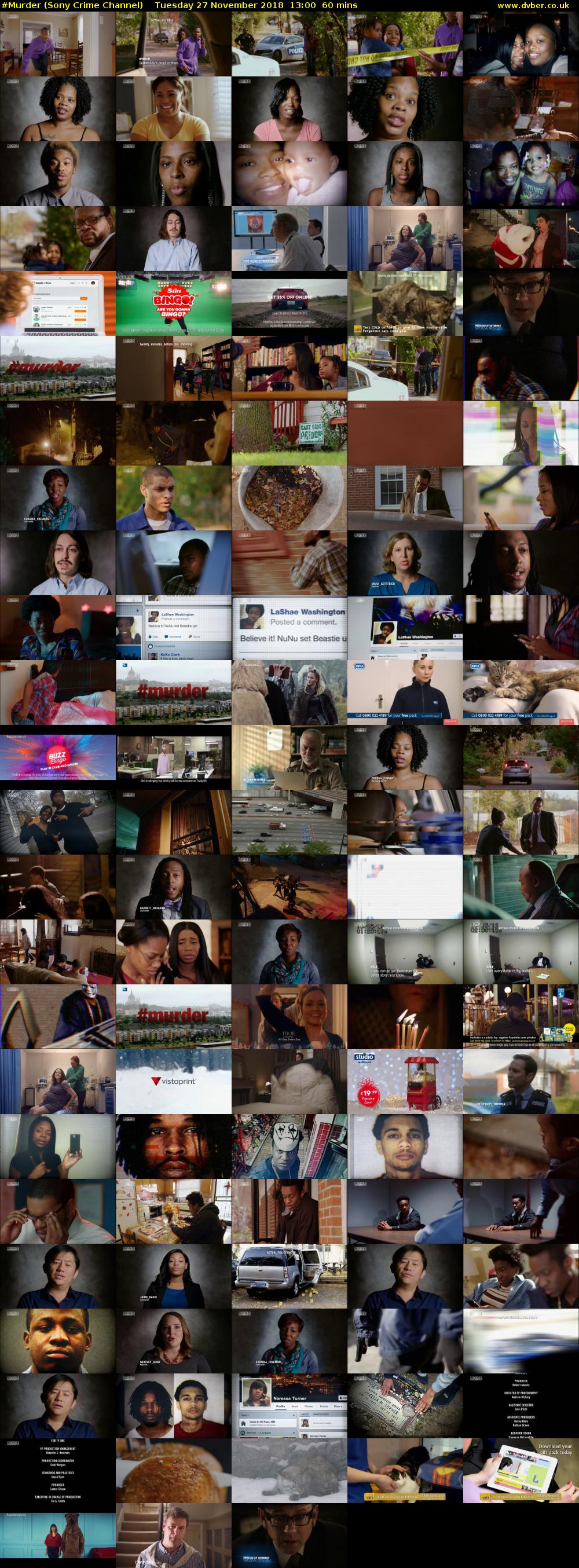 #Murder (Sony Crime Channel) Tuesday 27 November 2018 13:00 - 14:00