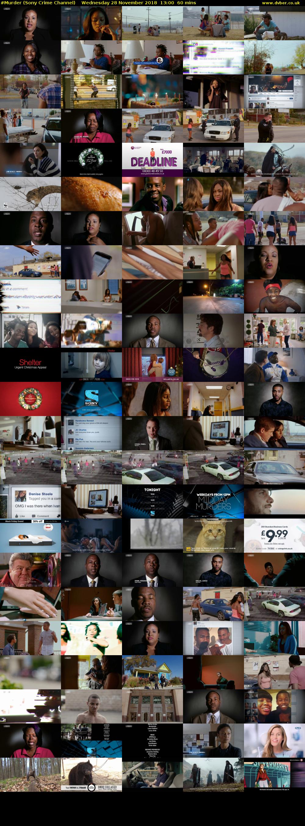 #Murder (Sony Crime Channel) Wednesday 28 November 2018 13:00 - 14:00