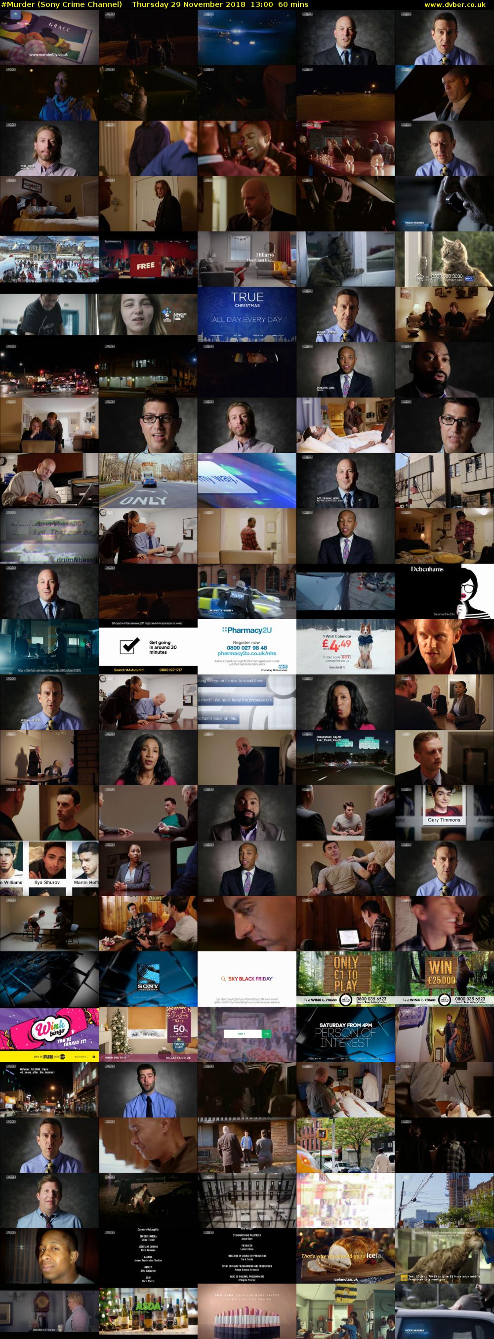 #Murder (Sony Crime Channel) Thursday 29 November 2018 13:00 - 14:00