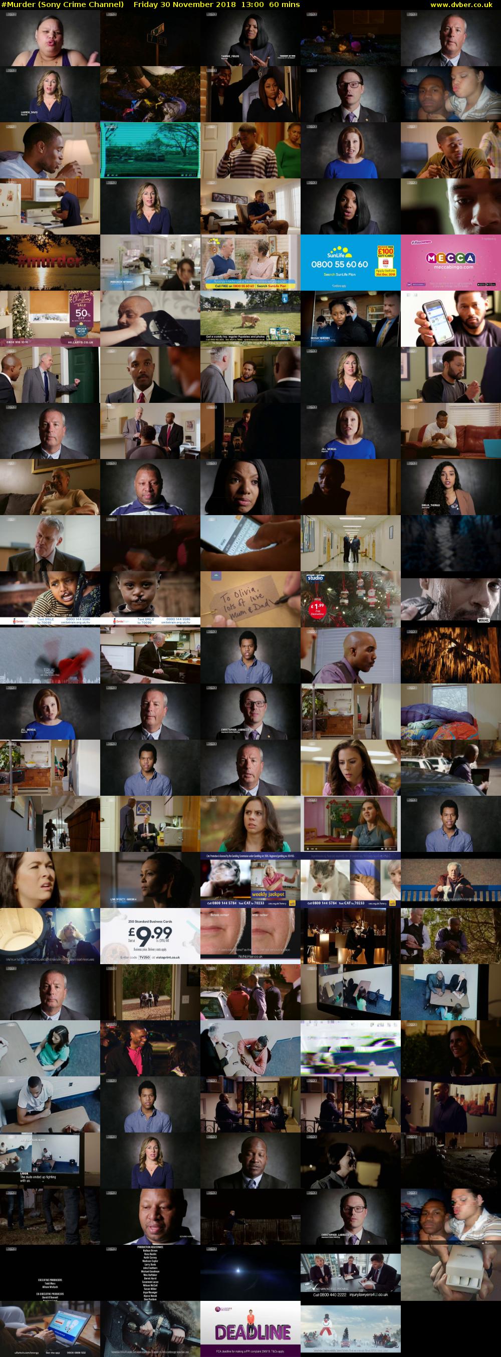 #Murder (Sony Crime Channel) Friday 30 November 2018 13:00 - 14:00