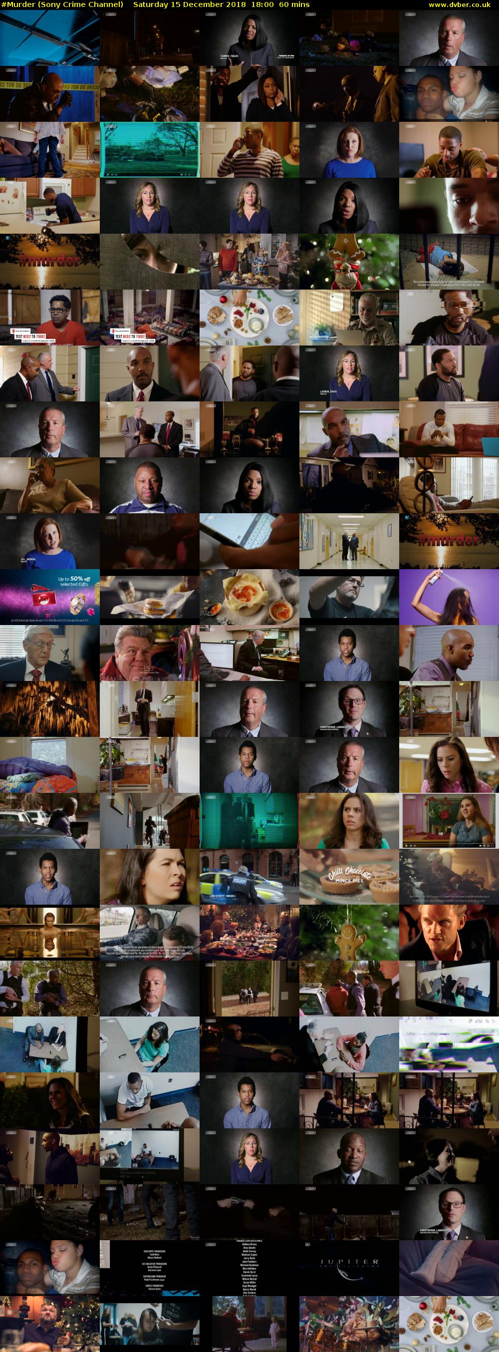 #Murder (Sony Crime Channel) Saturday 15 December 2018 18:00 - 19:00