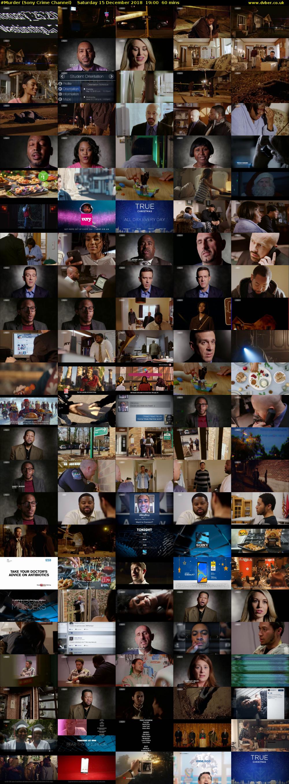 #Murder (Sony Crime Channel) Saturday 15 December 2018 19:00 - 20:00