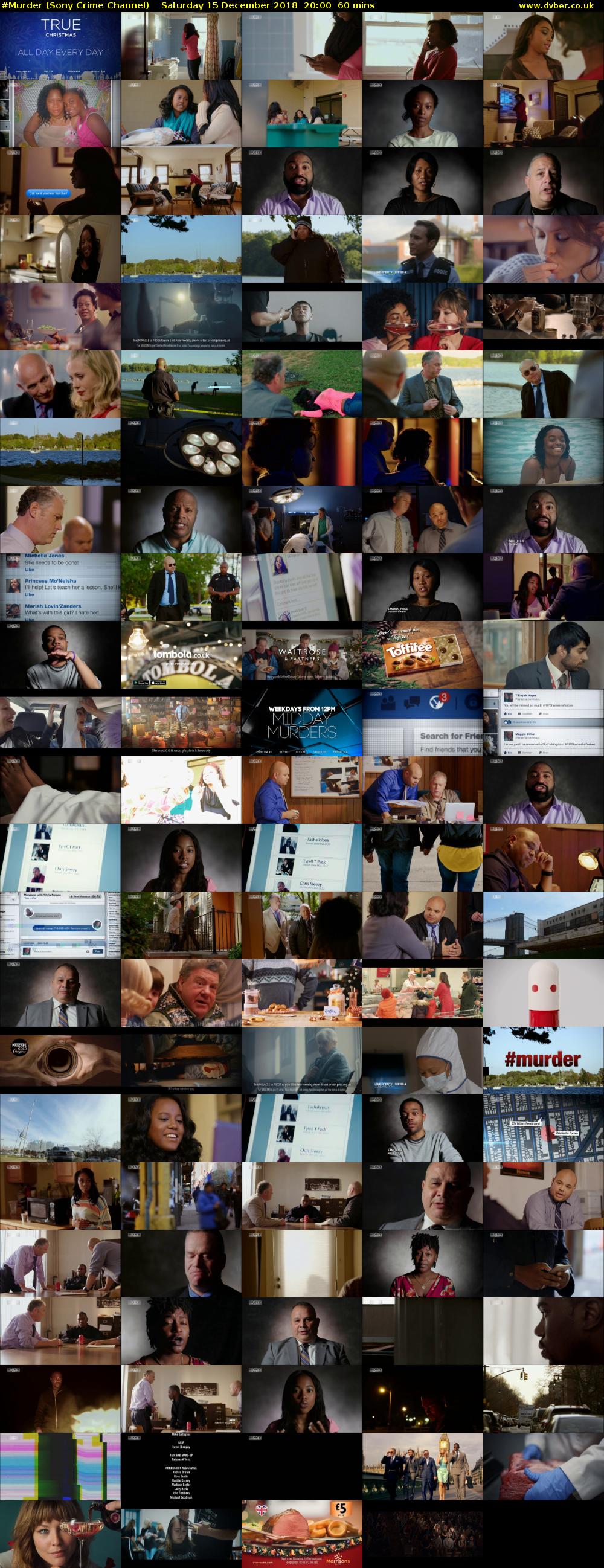 #Murder (Sony Crime Channel) Saturday 15 December 2018 20:00 - 21:00