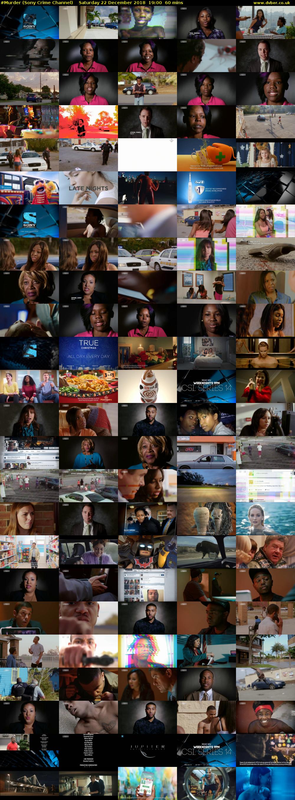 #Murder (Sony Crime Channel) Saturday 22 December 2018 19:00 - 20:00