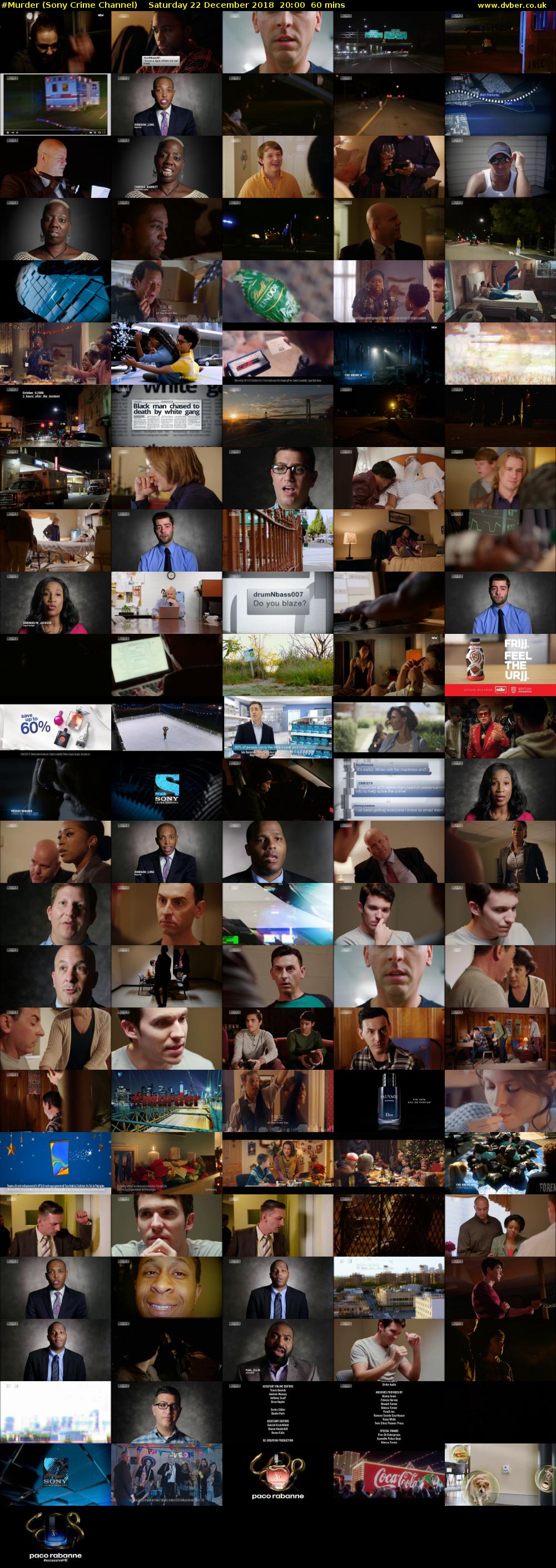 #Murder (Sony Crime Channel) Saturday 22 December 2018 20:00 - 21:00