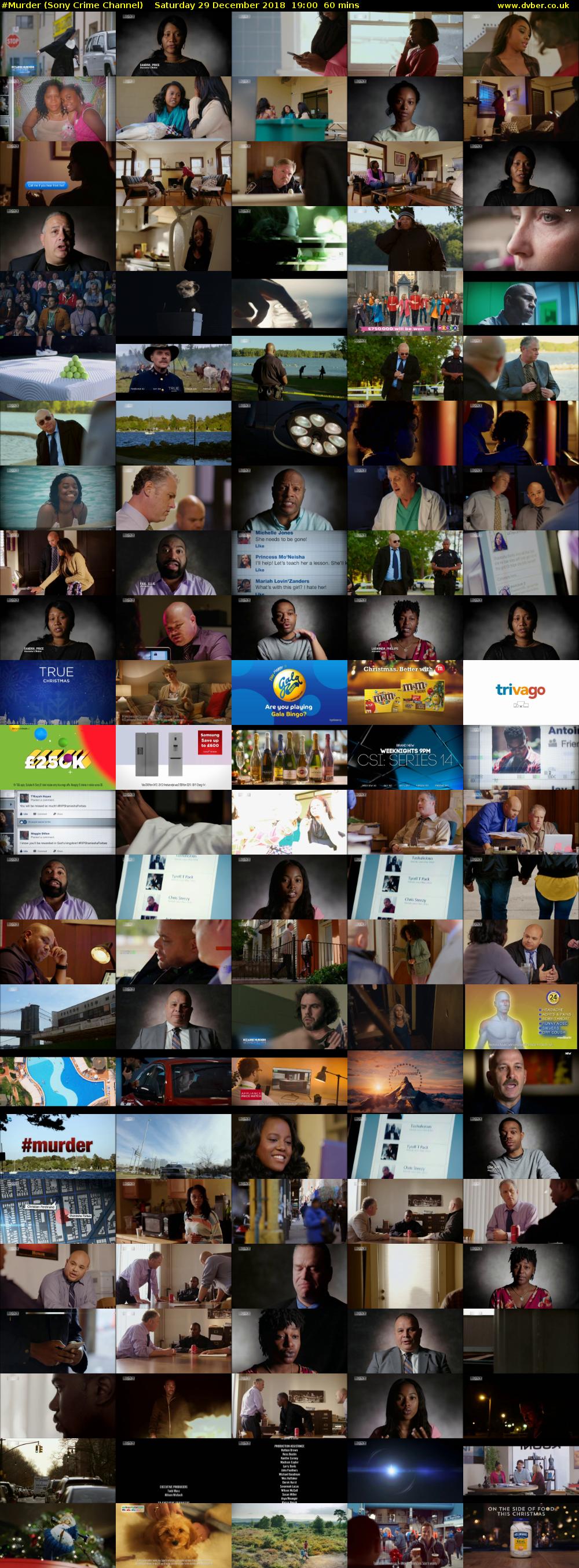 #Murder (Sony Crime Channel) Saturday 29 December 2018 19:00 - 20:00