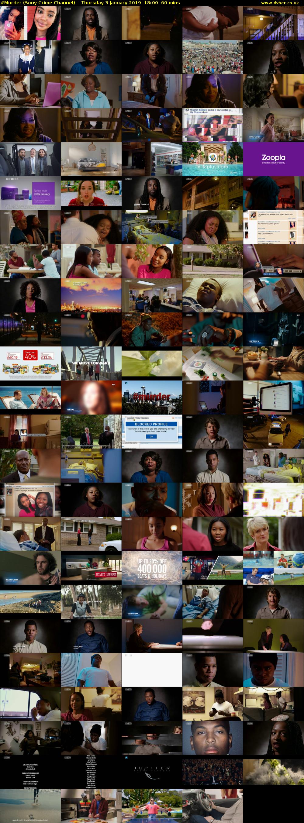 #Murder (Sony Crime Channel) Thursday 3 January 2019 18:00 - 19:00