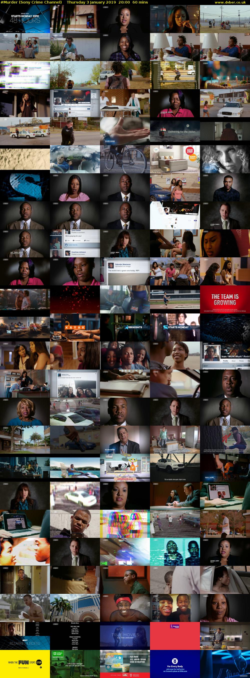 #Murder (Sony Crime Channel) Thursday 3 January 2019 20:00 - 21:00