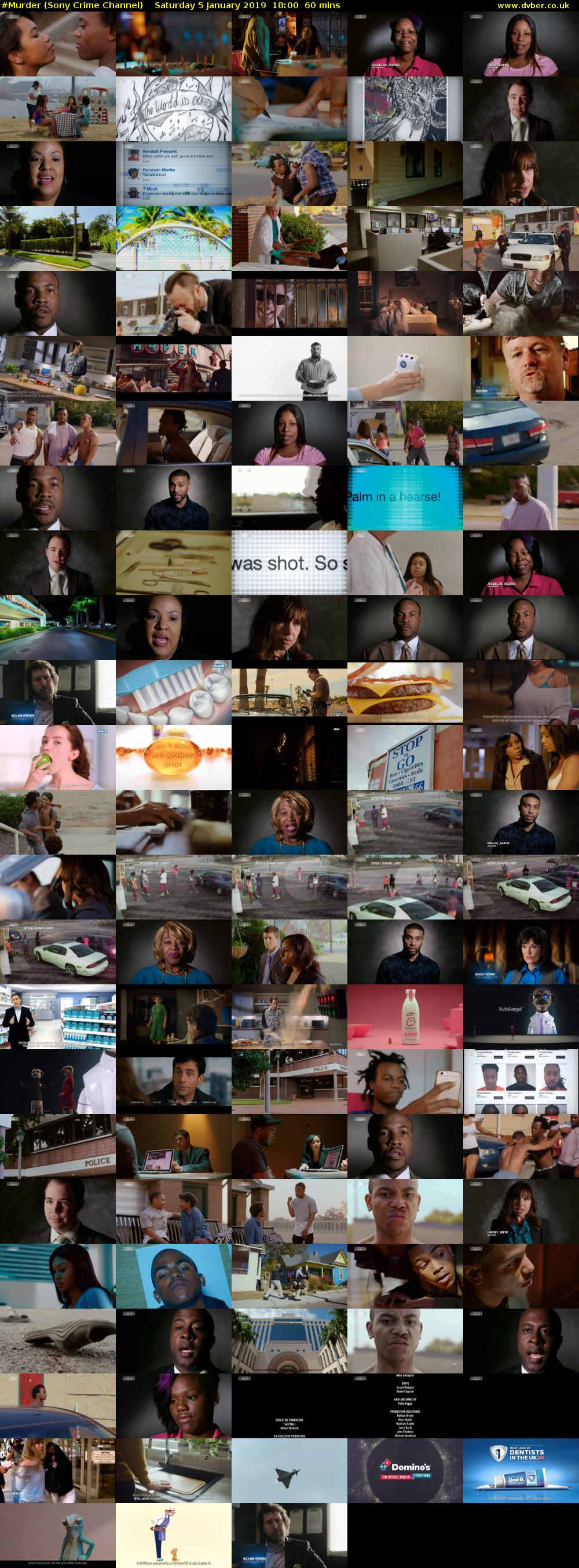 #Murder (Sony Crime Channel) Saturday 5 January 2019 18:00 - 19:00