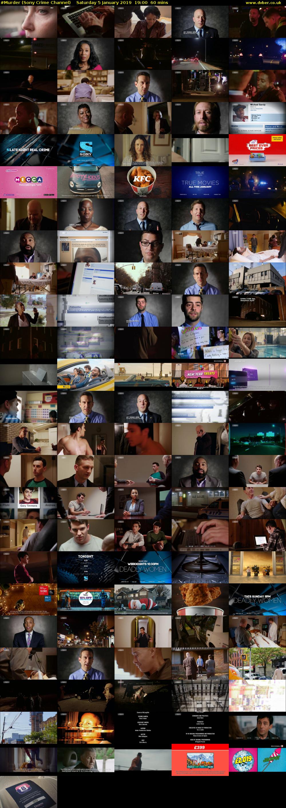 #Murder (Sony Crime Channel) Saturday 5 January 2019 19:00 - 20:00