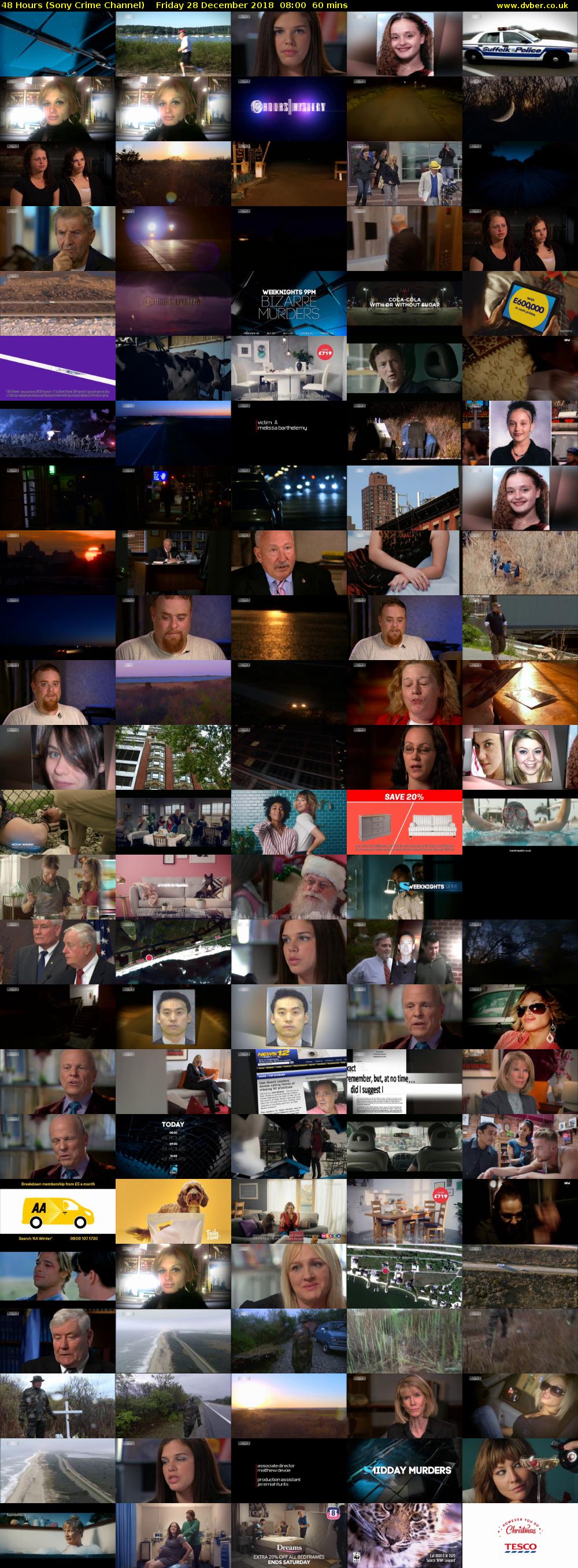 48 Hours (Sony Crime Channel) Friday 28 December 2018 08:00 - 09:00