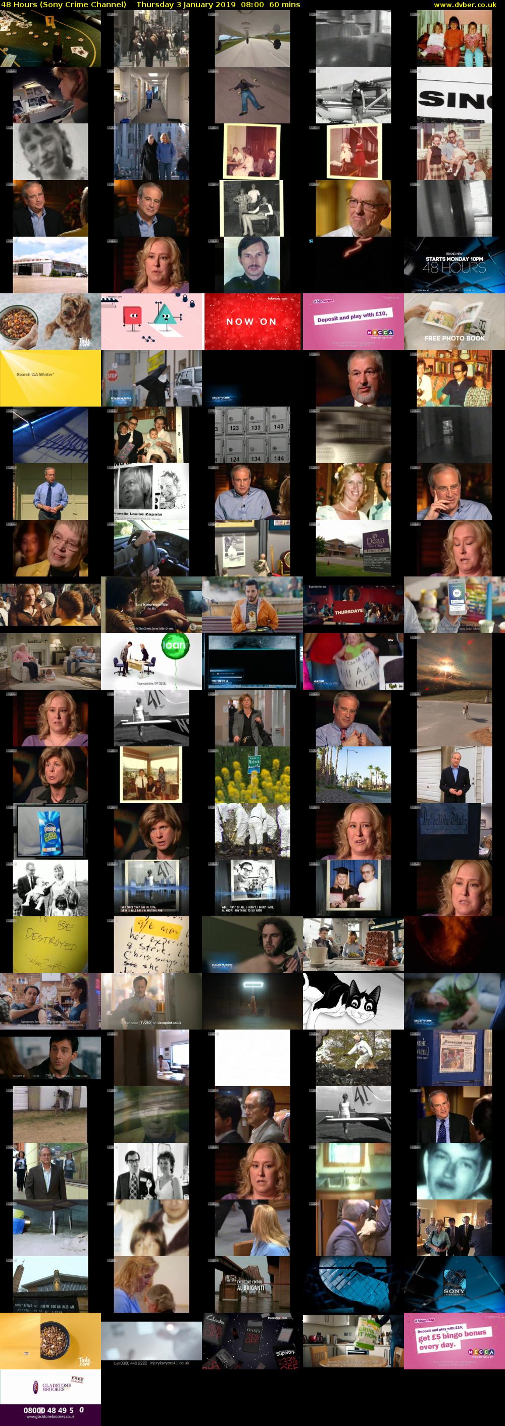 48 Hours (Sony Crime Channel) Thursday 3 January 2019 08:00 - 09:00