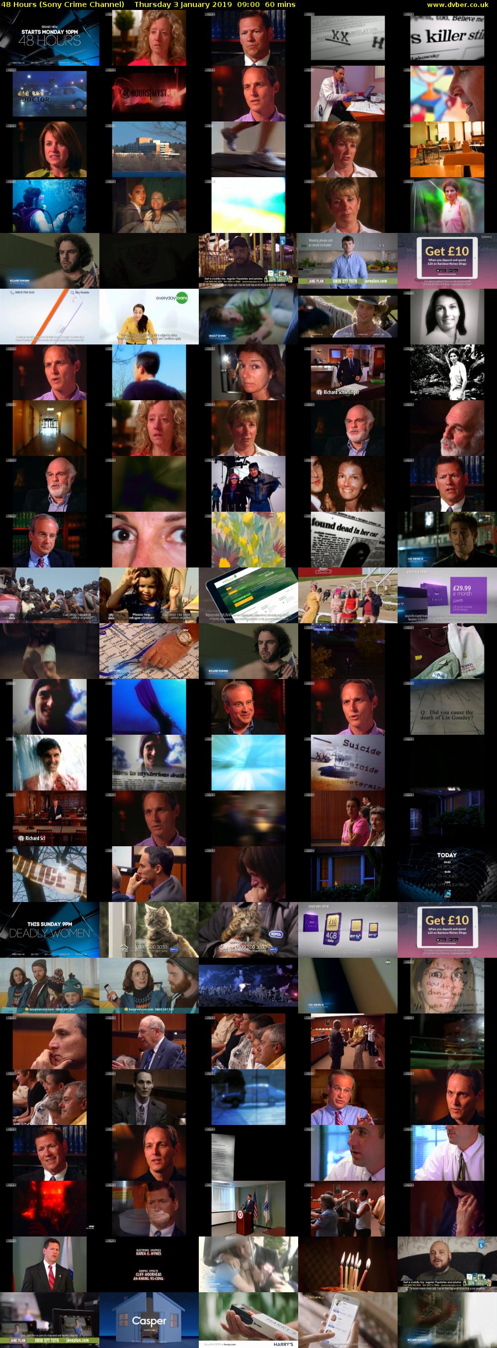 48 Hours (Sony Crime Channel) Thursday 3 January 2019 09:00 - 10:00